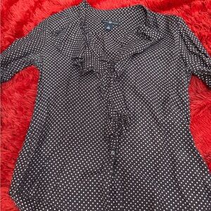 GAP Brown and White Polka Dot Blouse
